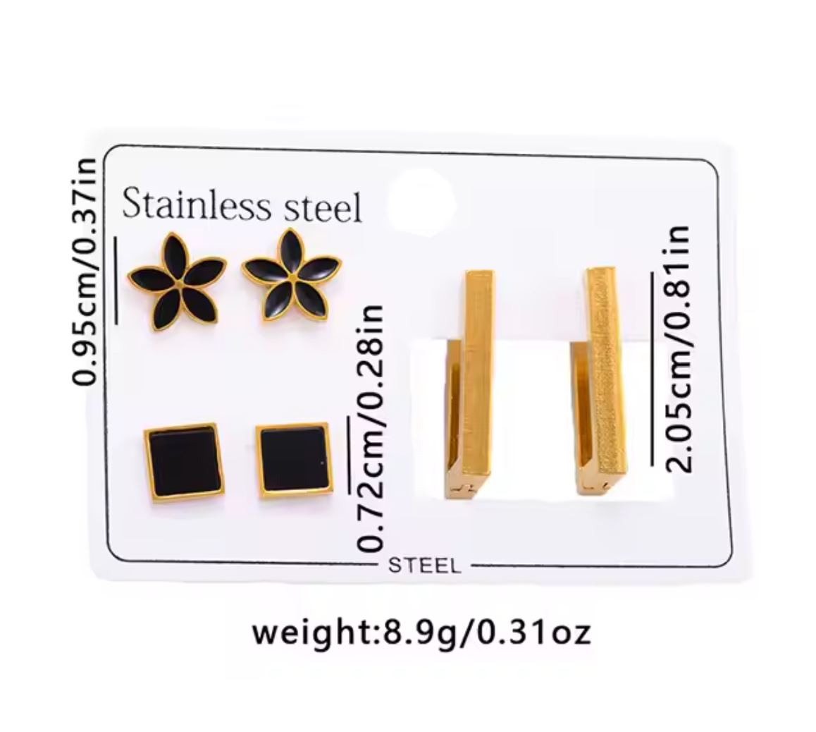 Black Set Earrings