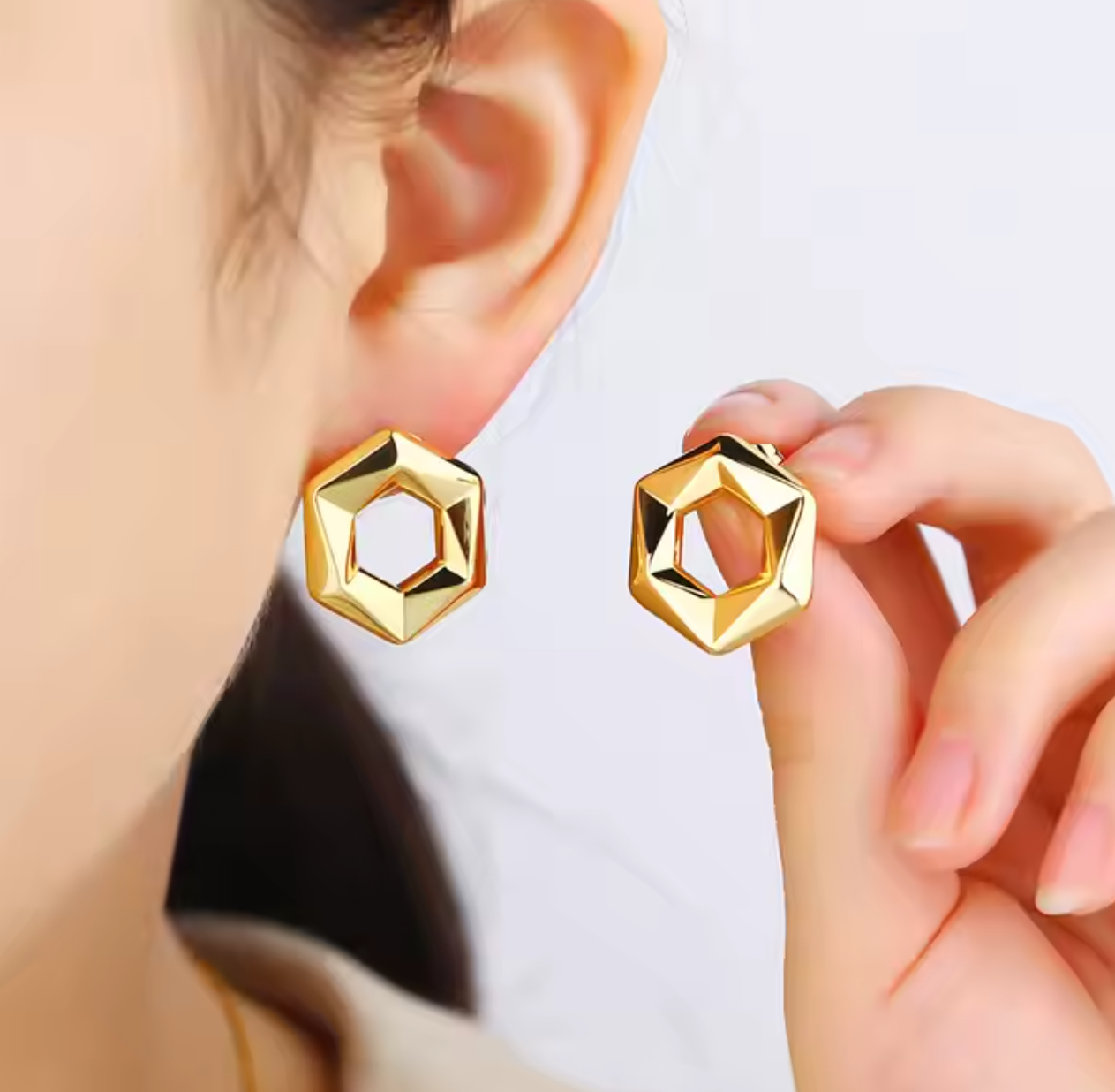 Hexagon Earrings