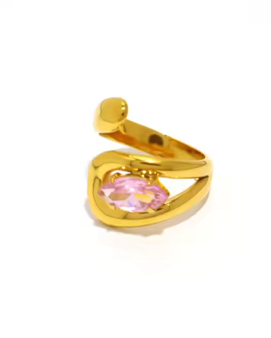 Gold Pink Ring