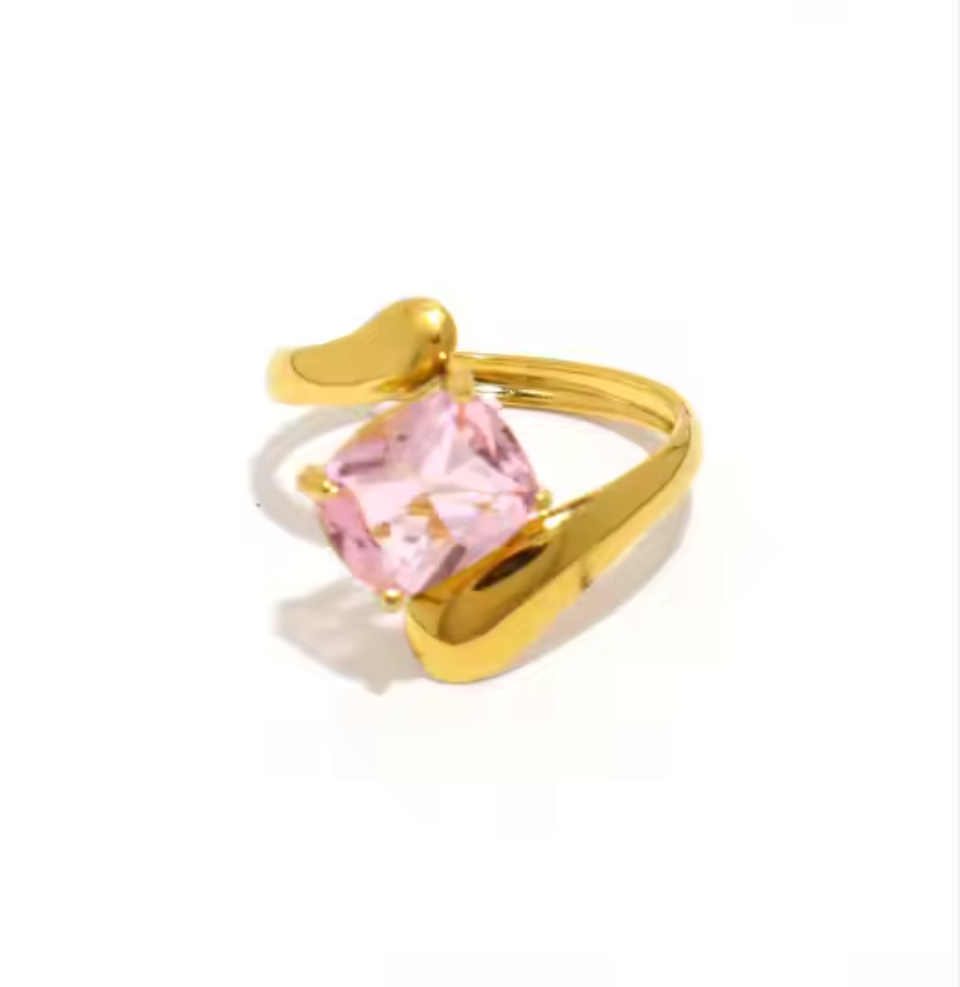 Gold Pink Ring