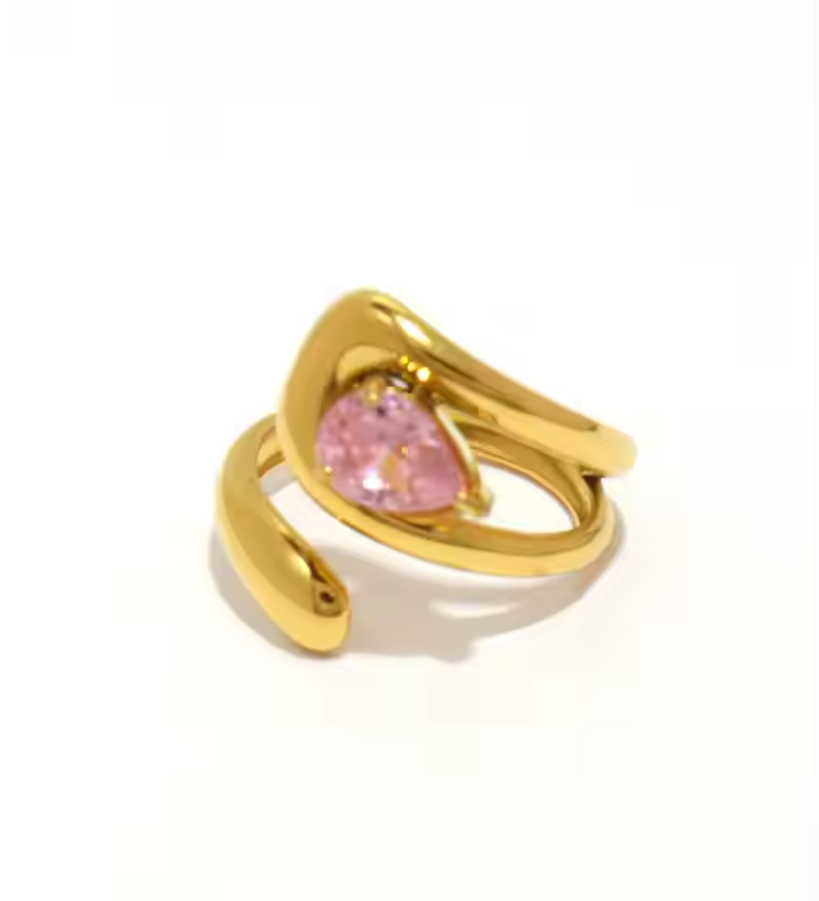 Gold Pink Ring