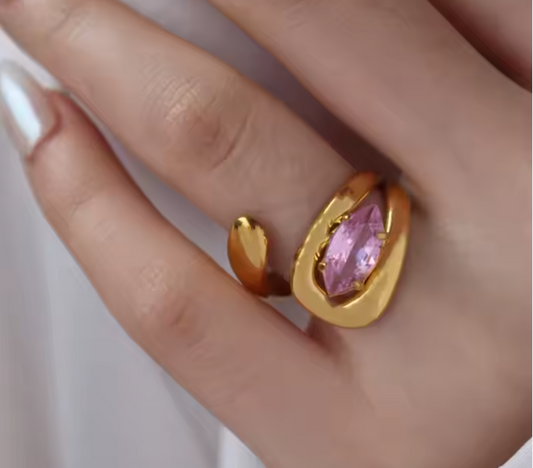 Gold Pink Ring