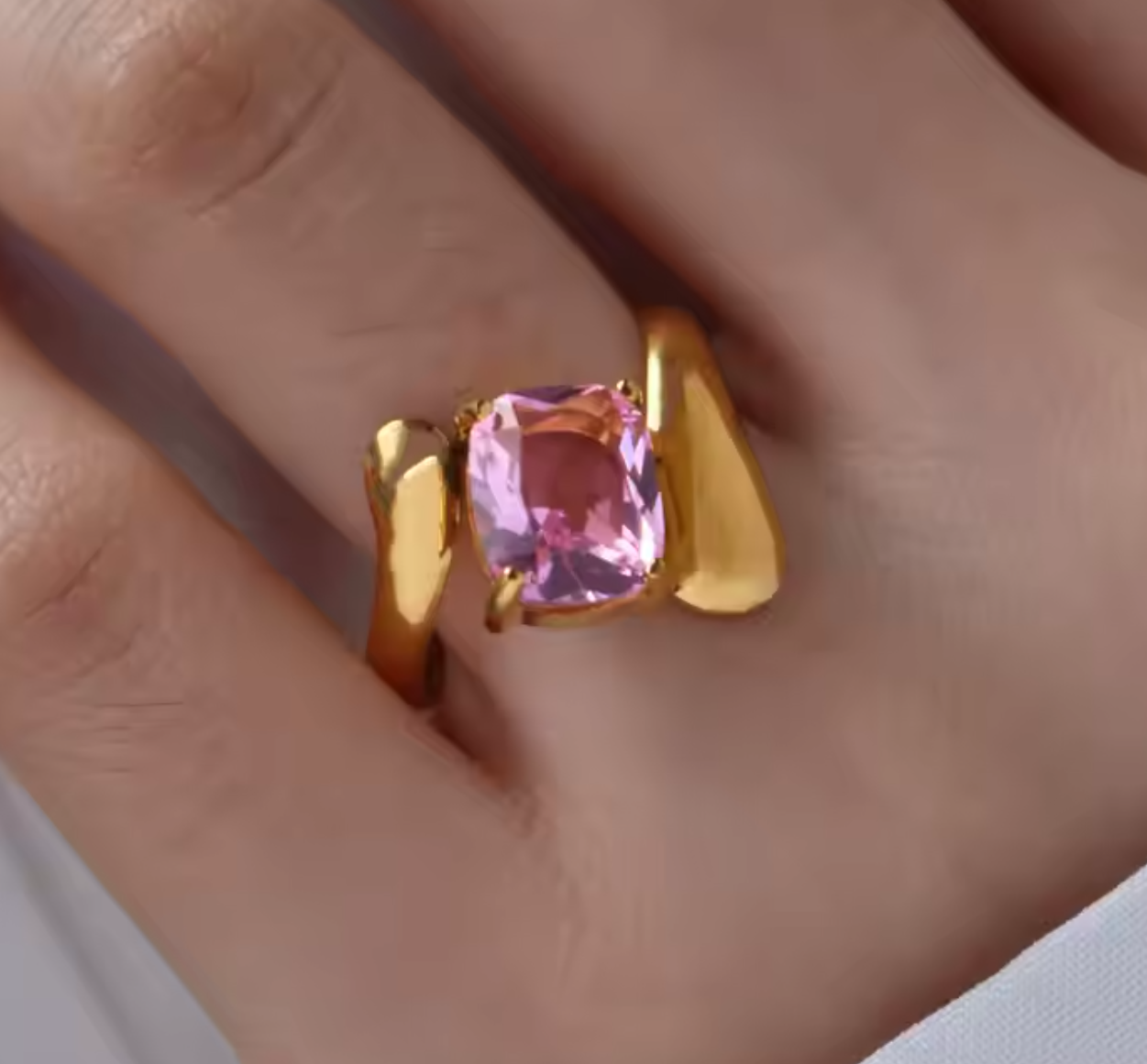 Gold Pink Ring