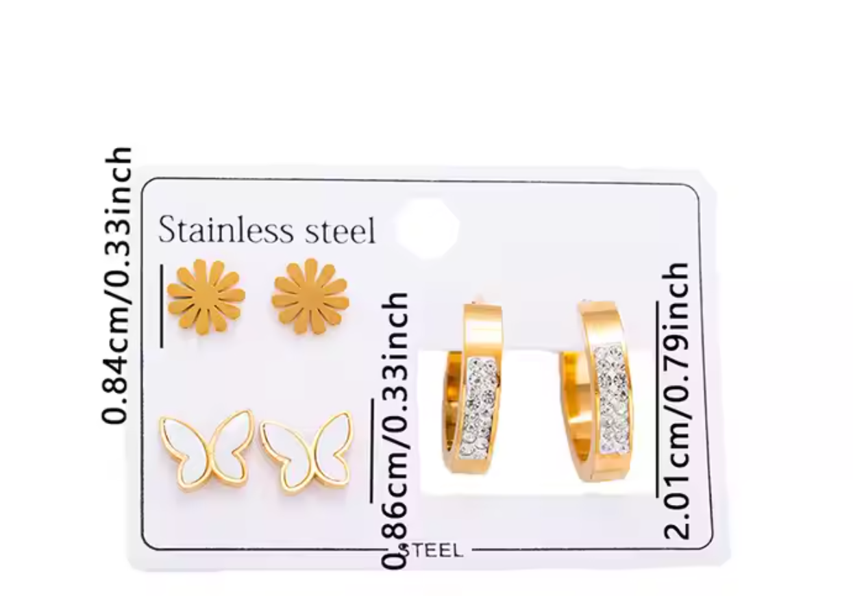 أقراط مرصعة بالزهور 