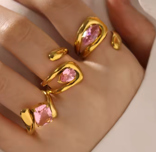 Gold Pink Ring